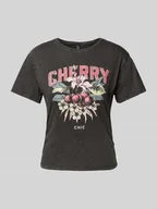 Koszulki i topy damskie - T-shirt o kroju regular fit z czystej bawełny model ‘LUCY LIFE’ - miniaturka - grafika 1
