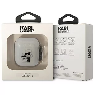 Karl Lagerfeld KLA2HNKCTGT Airpods 1/2 cover transparent Gliter Karl&Choupette - Akcesoria do słuchawek - miniaturka - grafika 3