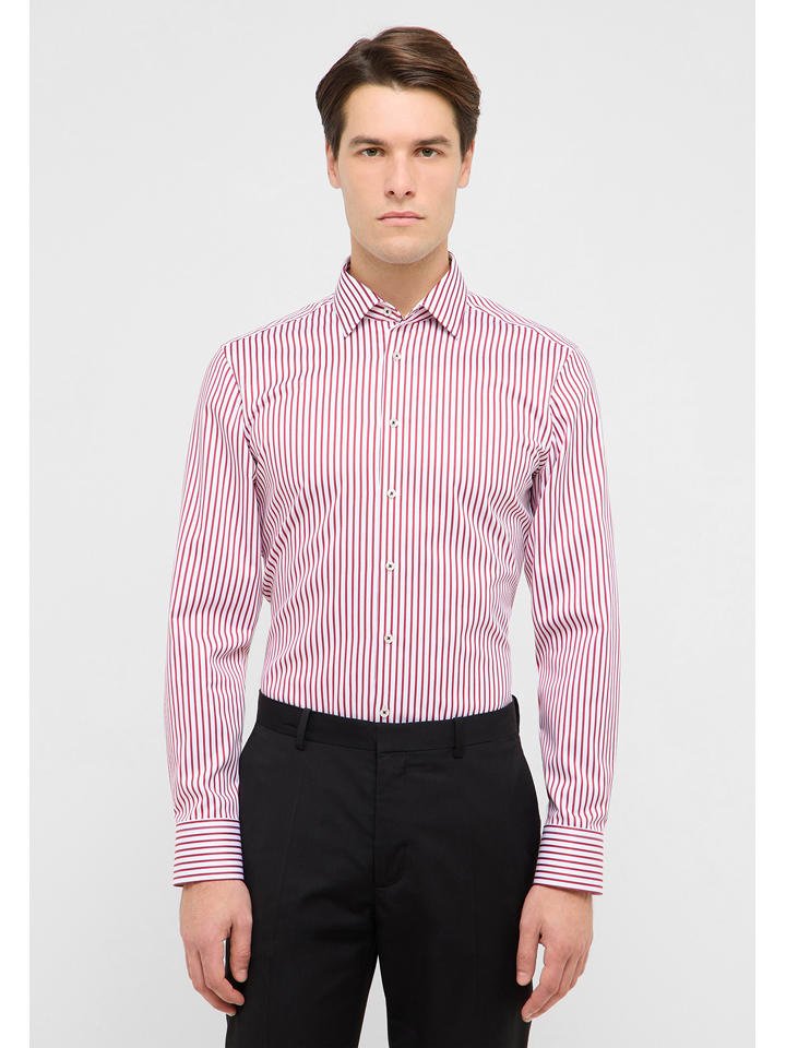 Eterna Koszula - Slim fit - w kolorze czerwono-białym