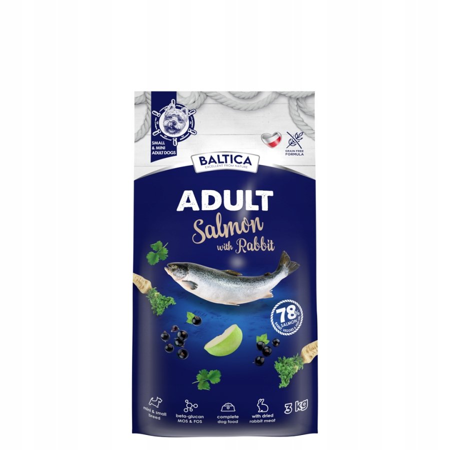 Baltica Excellent 3kg XS/S Sucha karma dla psa z łososiem i królikiem