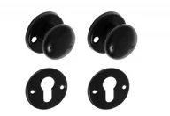 Klamki - Gałka dwustronnie obrotowa czarna z/t okrągłą WB czarna - miniaturka - grafika 1