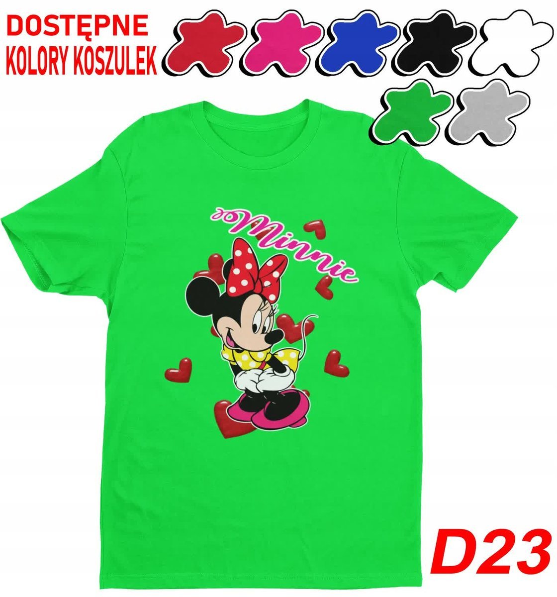 T-Shirt Koszulka Dziecięca Myszka Miki Minnie Daisy Różne Wzory -L 146-152