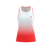 Koszulki sportowe damskie - COMPRESSPORT Koszulka biegowa damska PERFORMANCE SINGLET fluo red/white - miniaturka - grafika 1