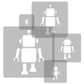 Szablony malarskie - nakleo szablon malarski wielokrotny dla dzieci (5 szt.) // ROBOTY SZA-DZI-035 - miniaturka - grafika 1