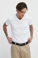 Koszulki męskie - Superdry t-shirt bawełniany męski kolor biały gładki - miniaturka - grafika 1