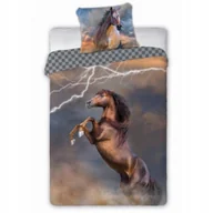 Pościel dla dzieci - Koń z Piorunami Pościel 160x200 70x80 Dynamiczny Wzór Horses - miniaturka - grafika 1