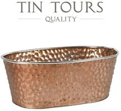 Opakowania i torebki na prezenty - OWALNY METALOWY KOSZYK MIEDZIANY 30x20x12 cm - miniaturka - grafika 1