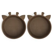 Miseczki i talerzyki dla dzieci - 2 Miseczki Silikonowe Giraf Acron Nuuroo - miniaturka - grafika 1