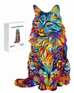 PUZZLE DREWNIANE DLA DZIECI DOROSŁYCH 112 ELEMENTÓW KOT PREZENT DLA DZIECI - Puzzle - miniaturka - grafika 1