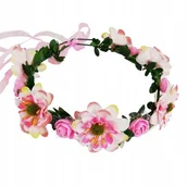 Dodatki do strojów karnawałowych - WIANEK OPASKA KWIATY WSTĄŻKA na WIECZÓR PANIEŃSKI - miniaturka - grafika 1