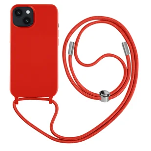 Półsztywne etui do iPhone'a 14 ze smyczą o długości 80 cm, czerwone - Etui i futerały do telefonów - miniaturka - grafika 1