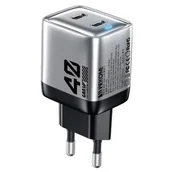 Pozostałe akcesoria do telefonów - WEKOME WP-U02 Mecha Series - Ładowarka sieciowa 2x USB-C Super Fast Charger GaN 40W (Srebrny) - miniaturka - grafika 1