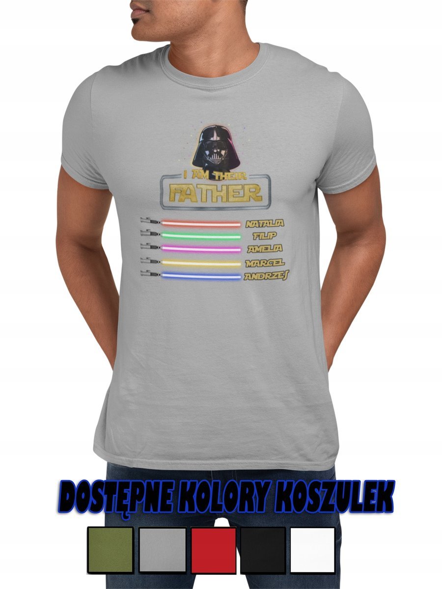 KOSZULKA BAWEŁNIANA MĘSKA T-SHIRT DZIEŃ TATY OKAZJE RÓŻNE WZORY PREZENT- M