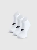 Skarpetki damskie - Damskie skarpetki treningowe (3-pack) 4F 4FWMM00UFSOF244 - białe - miniaturka - grafika 1
