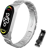 Akcesoria do smartwatchy - ETUI DO ZEGARKA XIAOMI MI BAND 6/5/4 SREBRNE Z BRANSOLETĄ STAL NIERDZEWNA - miniaturka - grafika 1