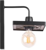 Lampy ścienne - Sigma MAGNUM AŻUR PROSTOKĄT 31739 czarny kinkiet z widoczną żarówką loft drewniana lampa na ścianę ozdobny klosz 31739 - miniaturka - grafika 1