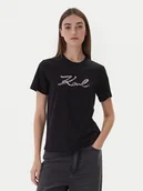 Koszulki i topy damskie - KARL LAGERFELD T-Shirt A4W17052 Czarny Regular Fit - miniaturka - grafika 1