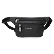 Paski - Pepe Jeans Jarvis torba na pasek, płaska, czarna, 25 x 15 x 2,5 cm, poliester z detalami ze sztucznej skóry - miniaturka - grafika 1