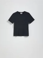 Koszulki i topy damskie - Reserved - T-shirt z modalem - ciemnoszary - miniaturka - grafika 1