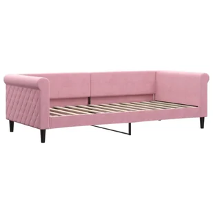 Sofa rozsuwana z szufladami, różowa, 90x200 cm, aksamit Lumarko! - Łóżka Sofa rozsuwana z szufladami, różowa, 90x200 cm, aksamit Lumarko! - Łóżka - miniaturka - grafika 3
