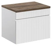 Szafki łazienkowe - Szafka pod umywalkę z blatem, Iconic, 60x46x46 cm, biały, mat - miniaturka - grafika 1