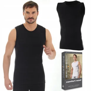 Bezrękawnik WEŁNIANY męski BRUBECK SL10160 - XXL - Koszulki męskie - miniaturka - grafika 1