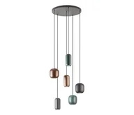 Lampy sufitowe - Redo 01-3482 - Żyrandol na lince BOOM 6xGU10/10W/230V czarne/zielony/brązowe - miniaturka - grafika 1