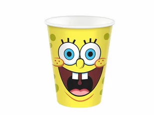 Kubeczki urodzinowe Spongebob Kanciastoporty - 250 ml - 8 szt. - Dekoracje i nakrycia stołu na imprezę - miniaturka - grafika 1