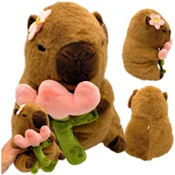 Maskotki i pluszaki - Maskotka Pluszak Kapibara Kwiatek Tulipan Przytulanka Pluszowa 30 cm - miniaturka - grafika 1