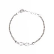 Bransoletki - Srebrna bransoletka 925 cyrkoniowa nieskończoność - miniaturka - grafika 1