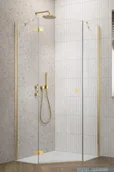 Kabiny prysznicowe - Radaway Essenza 8 Gold Ptj kabina pięciokątna 90x100cm lewa złoty połysk/szkło przejrzyste 10490000-09-01L/10490700-01-01 - miniaturka - grafika 1