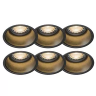 Oprawy, klosze i abażury - QAZQA Zestaw 6 wpuszczanych plamek czarnych okrągłych - Dept - miniaturka - grafika 1