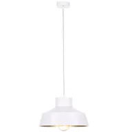 Lampy sufitowe - KET Loftowa LAMPA wisząca metalowa OPRAWA zwis biały złoty KET157 - miniaturka - grafika 1