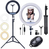 Lampy studyjne - Lampa Pierścieniowa LED 60W RING Statyw 220cm Pilot XX - miniaturka - grafika 1