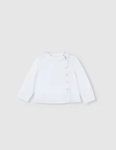 Gocco Dziecięca chłopięca koszulka boczna Camisa Blanca Popelã w stylu botonkowym, Biały, 12 miesi?cy - Bluzki dla niemowląt - miniaturka - grafika 1