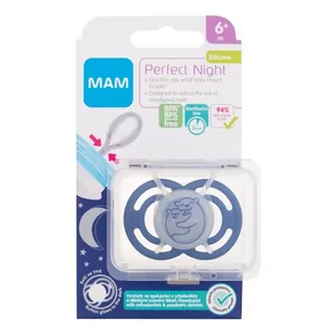 MAM Perfect Night Silicone Pacifier 6m+ Bears smoczek 1 szt dla dzieci - Smoczki uspokajające - miniaturka - grafika 1