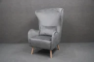 Fotele - Fotel Uszak Pedro Tapicerowany Popielaty 78X85X117 Cm B 6005 - miniaturka - grafika 1