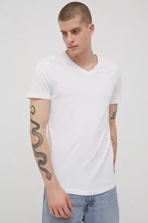 Koszulki męskie - Tom Tailor t-shirt bawełniany kolor biały gładki - grafika 1