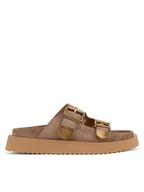 Klapki i japonki damskie - Badura Klapki CYCLAMEN-80033-25 Beżowy - miniaturka - grafika 1