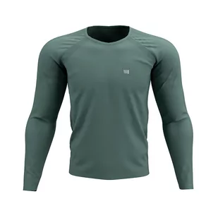 COMPRESSPORT Koszulka biegowa z długim rękawem TRAINING TSHIRT zielona - Koszulki sportowe męskie - miniaturka - grafika 8