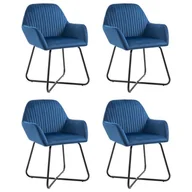Krzesła - vidaXL Krzesła jadalniane, 4 szt., niebieskie, aksamitne - miniaturka - grafika 1