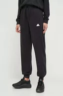 Spodnie damskie - adidas spodnie dresowe kolor czarny z aplikacją - miniaturka - grafika 1