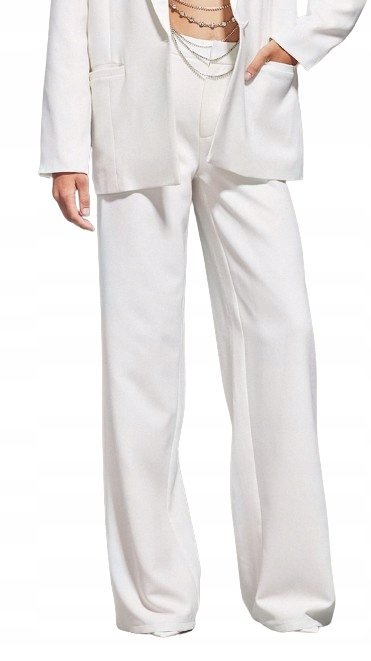 Prettylittlething Spodnie Eleganckie Białe 42 Eko