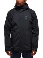 Kurtki i kamizelki sportowe męskie - Haglöfs Kurtka funkcyjna "Gran 3-in-1 Proof" w kolorze czarnym - miniaturka - grafika 1