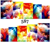 Sztuczne paznokcie i akcesoria - Naklejki wodne na paznokcie KOLOROWE - 587 - miniaturka - grafika 1