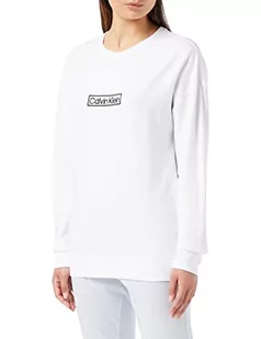 Calvin Klein Damska bluza z kapturem L/S, biały, S - Bluzy damskie - miniaturka - grafika 1