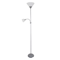 Lampy stojące - PLATINET - Lampa podłogowa stojąca szara 2w1 LED, E27 + E14 - miniaturka - grafika 1