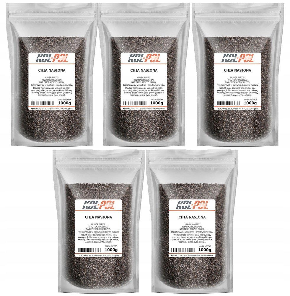 NASIONA CHIA 5kg Szałwia hiszpańska nasiona naturalne wysoka jakość Kol-Pol