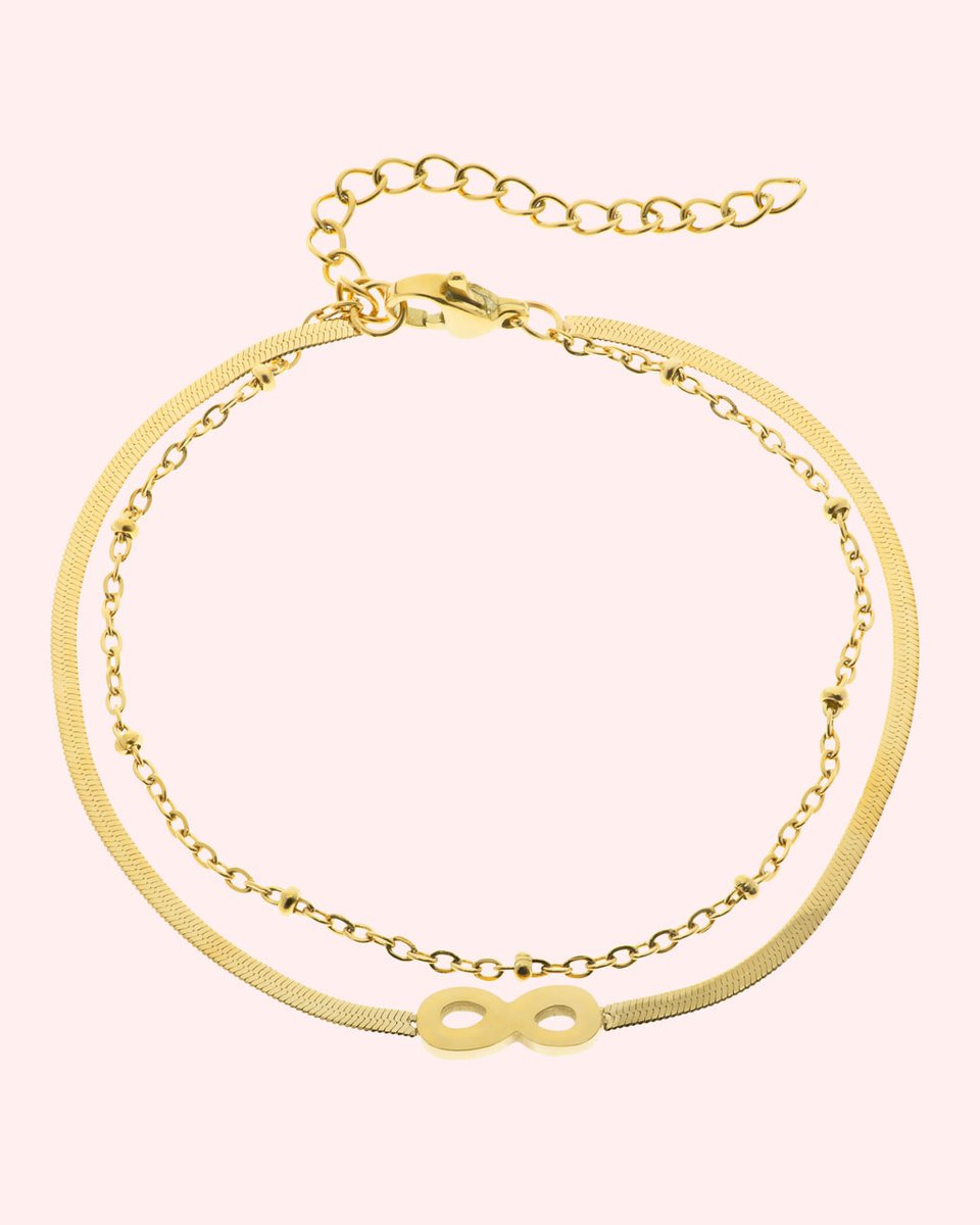 Bransoletka damska POZŁACANA NIESKOŃCZONOŚĆ żmijka