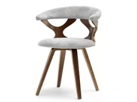 Krzesła - Designerskie Krzesło Obrotowe Bonito Orzech Popielaty - miniaturka - grafika 1